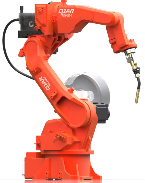 Arc welding robot with torch and wire feeder